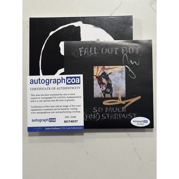 FALL OUT BOY SO MUCH FOR STARDUST SIGNED AUTOGRAPHED ART CARD COA ACOA #15
